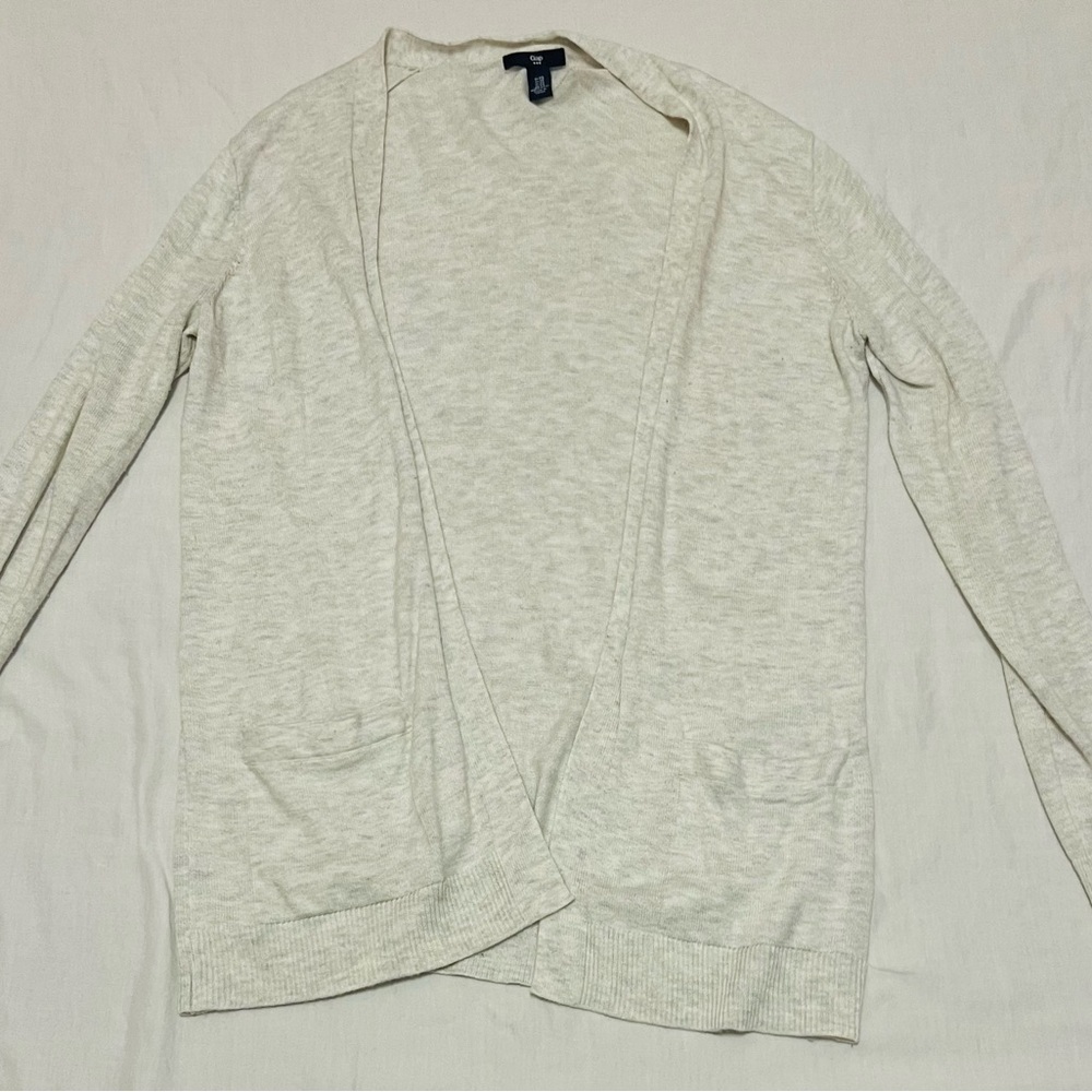 GAP Women's Light Gray Open Cardigan